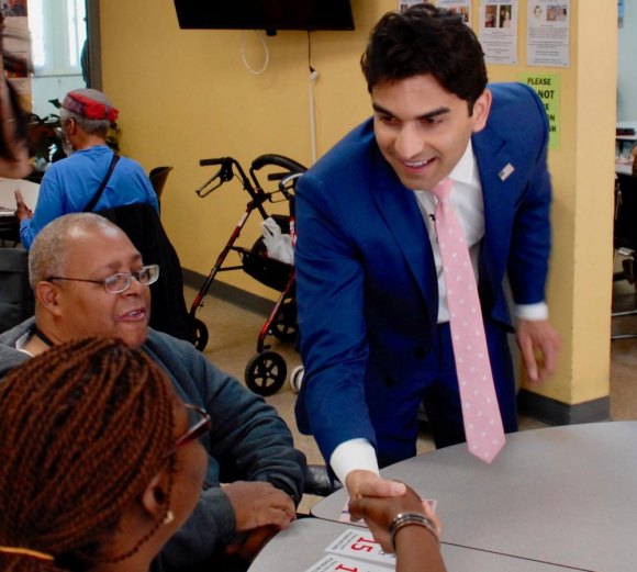 Roosevelt Island Year in Pictures, 2018: Part One Progressive congressional candidate Suraj Patel came to visit Roosevelt Island Seniors.